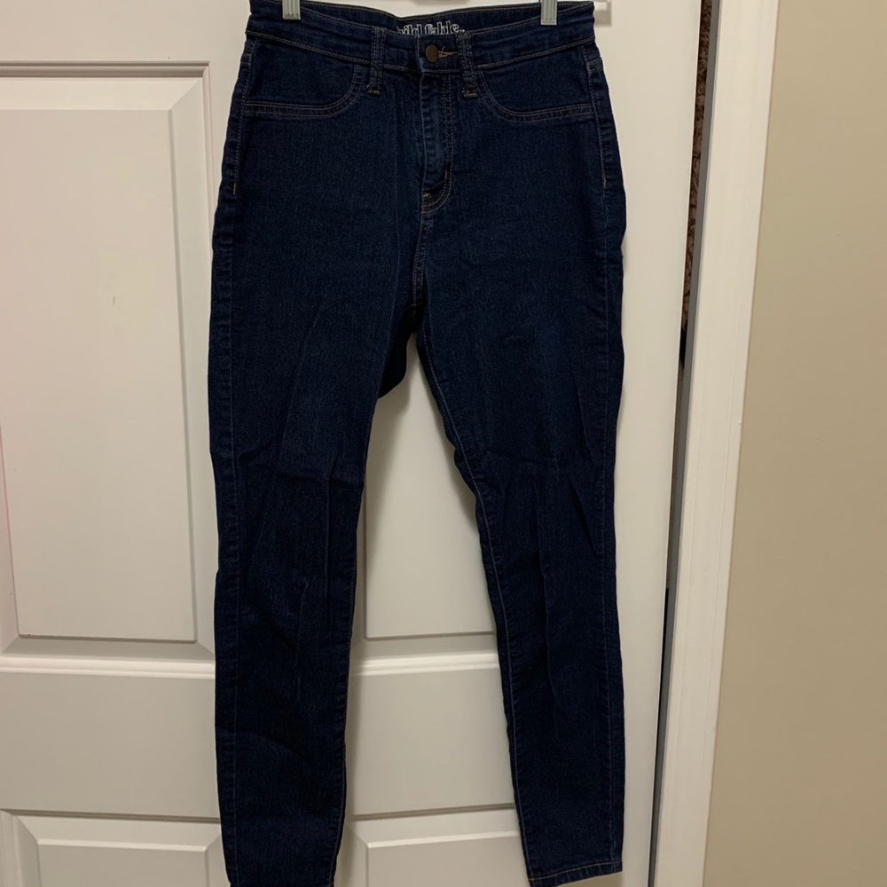 High rise super skinny dark blue Jean